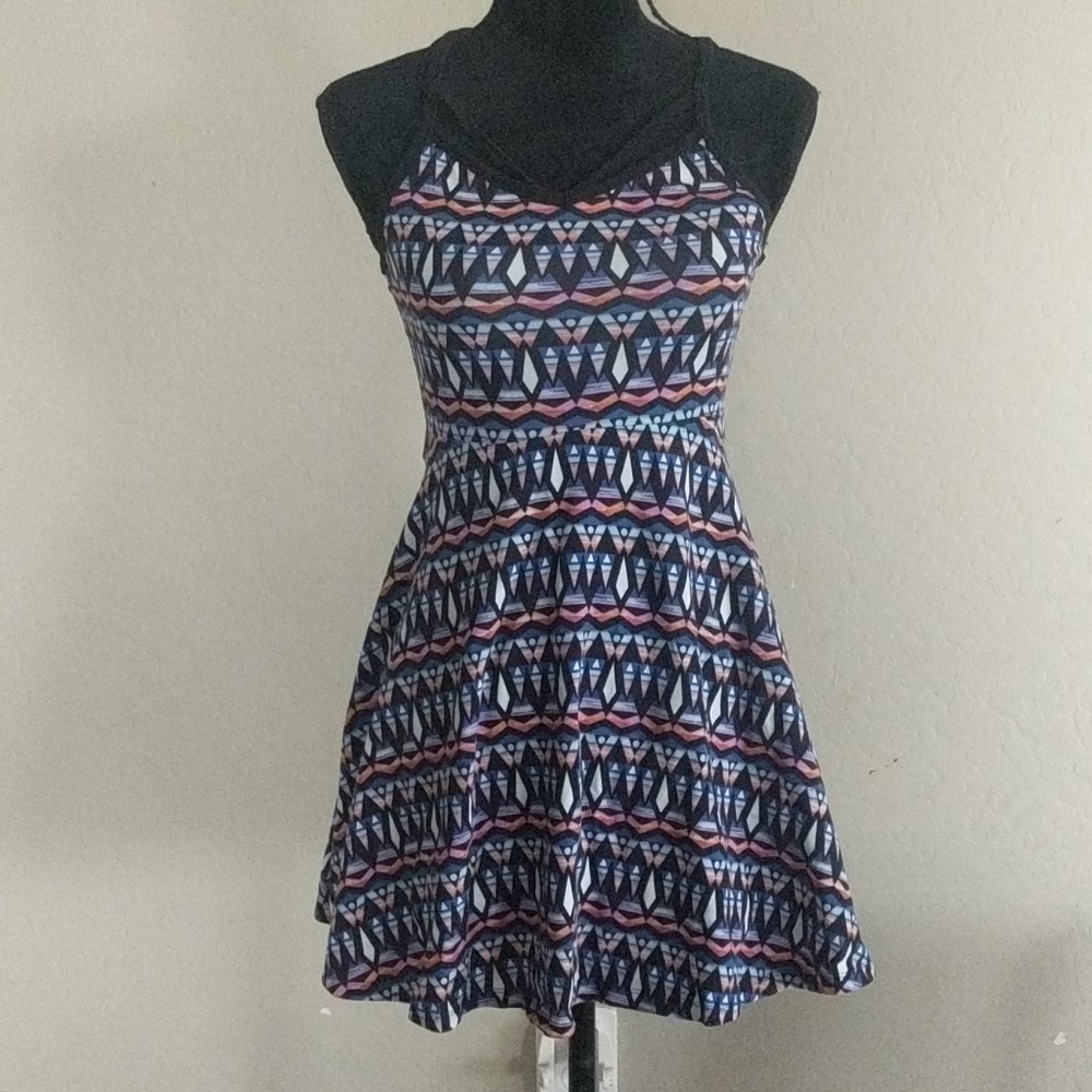 PINK Geometric Print Dress